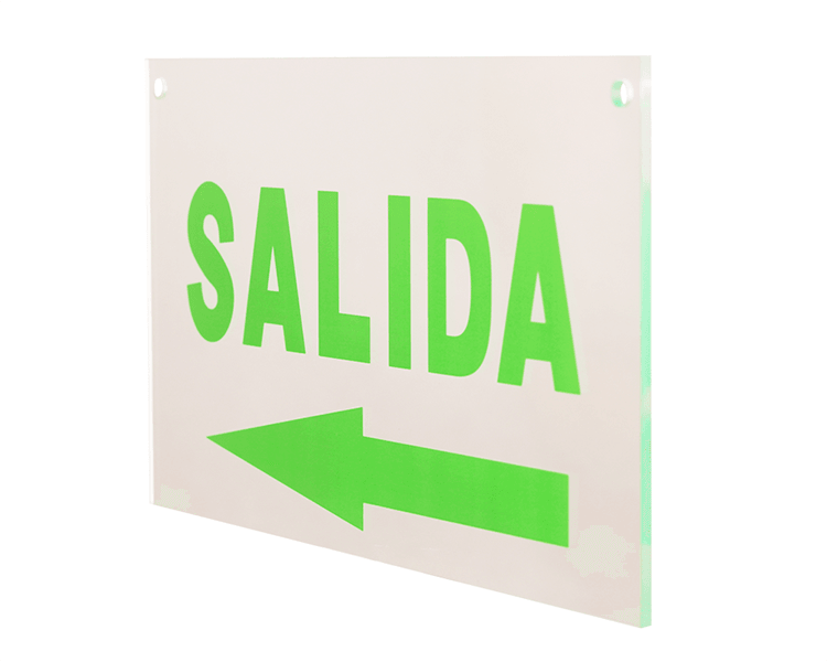 Saída de saída do painel acrílico salida