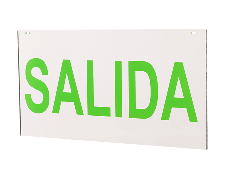 Saída de saída do painel acrílico salida