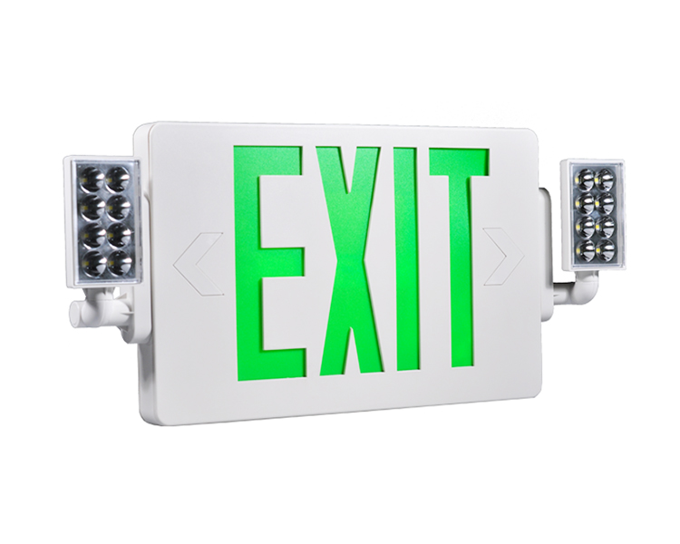 JLECD2GW-Green Emergency Fire Sair Lights com cabeças de LED