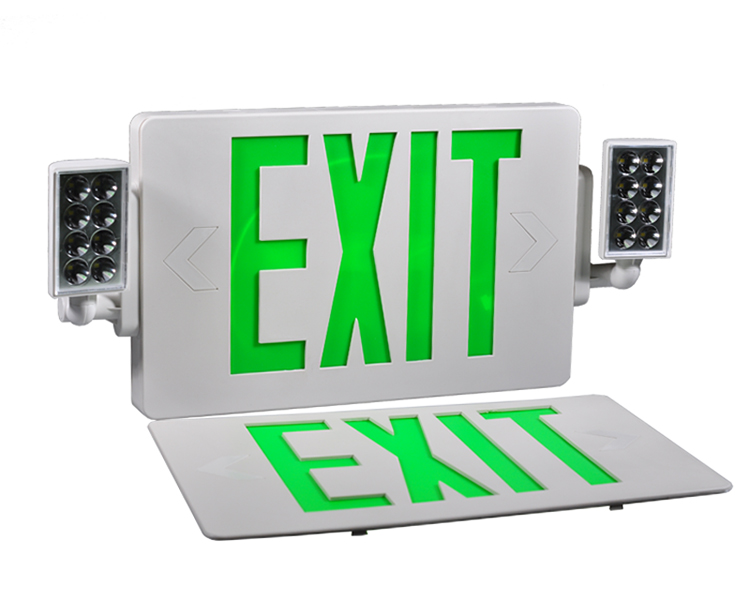 JLECD2GW-Green Emergency Fire Sair Lights com cabeças de LED