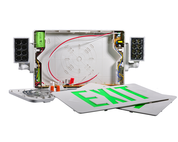 JLECD2GW-Green Emergency Fire Sair Lights com cabeças de LED