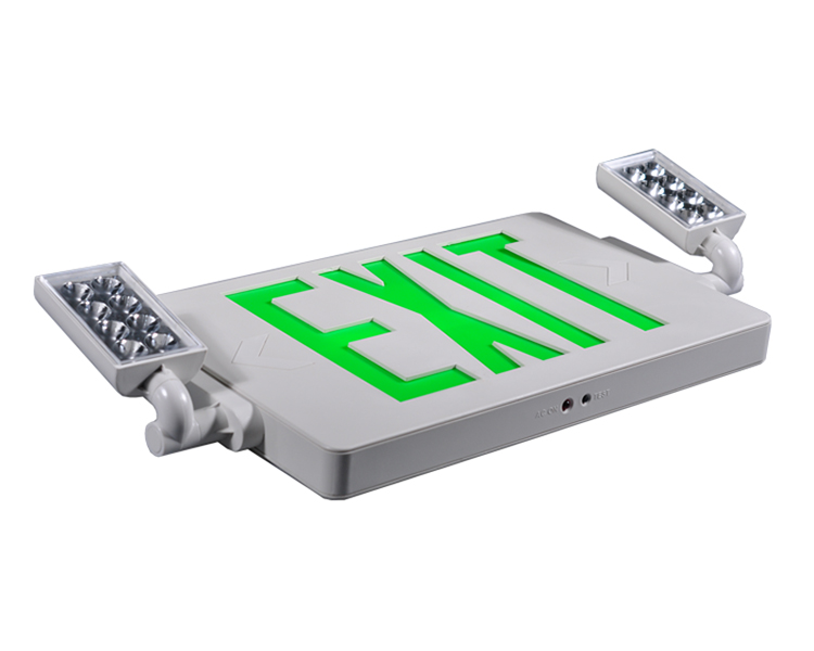 JLECD2GW-Green Emergency Fire Sair Lights com cabeças de LED