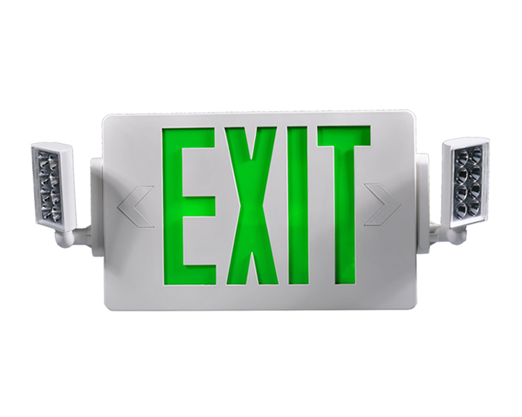 JLECD2GW-Green Emergency Fire Sair Lights com cabeças de LED