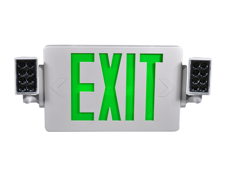 JLECD2GW-Green Emergency Fire Sair Lights com cabeças de LED