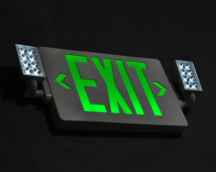 JLECD2GW-Green Emergency Fire Sair Lights com cabeças de LED