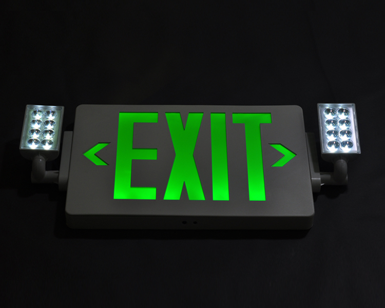 JLECD2GW-Green Emergency Fire Sair Lights com cabeças de LED