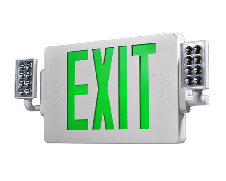 JLECD2GW-Green Emergency Fire Sair Lights com cabeças de LED