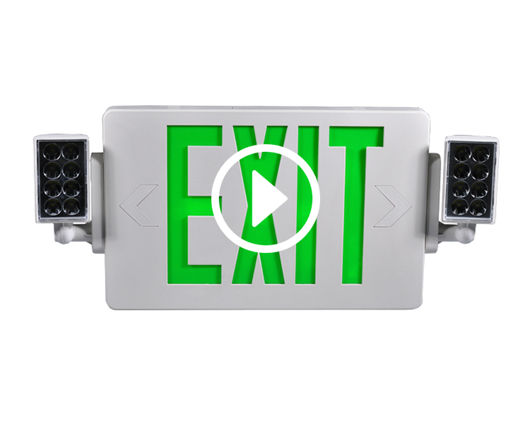 JLECD2GW-Green Emergency Fire Sair Lights com cabeças de LED